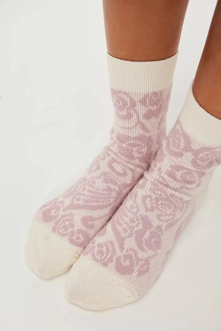 NEW Free People Blush Frost Socks in Butterfly Pink